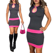 Y2K Polka Dot Mini Dress (S)