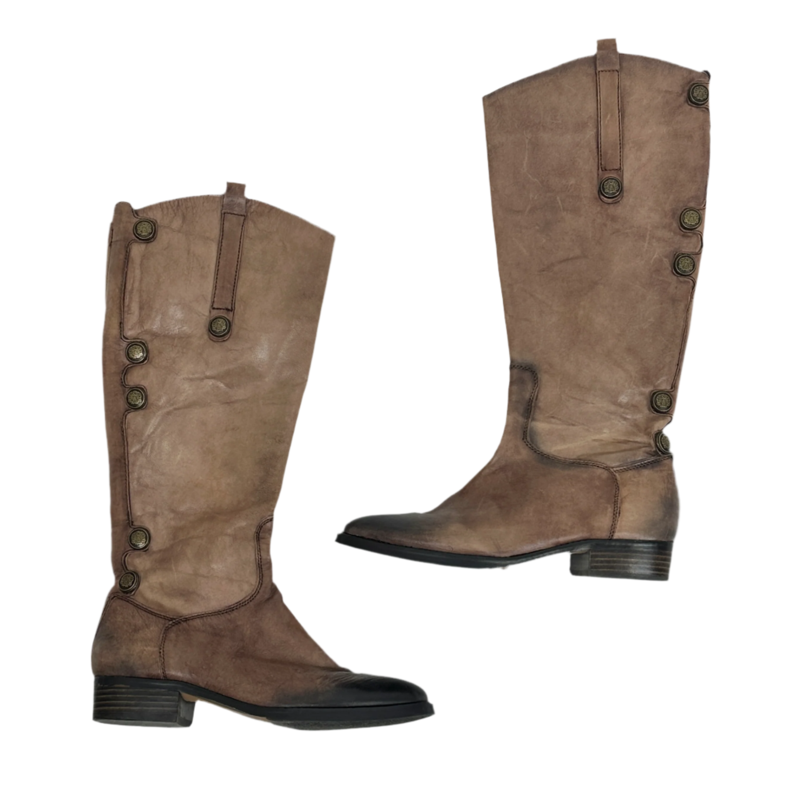 Vintage Ombré Leather Riding Boots (8)