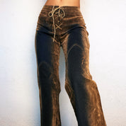 90s Velvet Burnout Flare Jeans (M)
