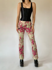 Vintage Cherry Blossom Pants - Small