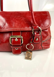 Red leather Giani Bernini purse