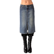 Y2K Denim Midi Skirt (S)