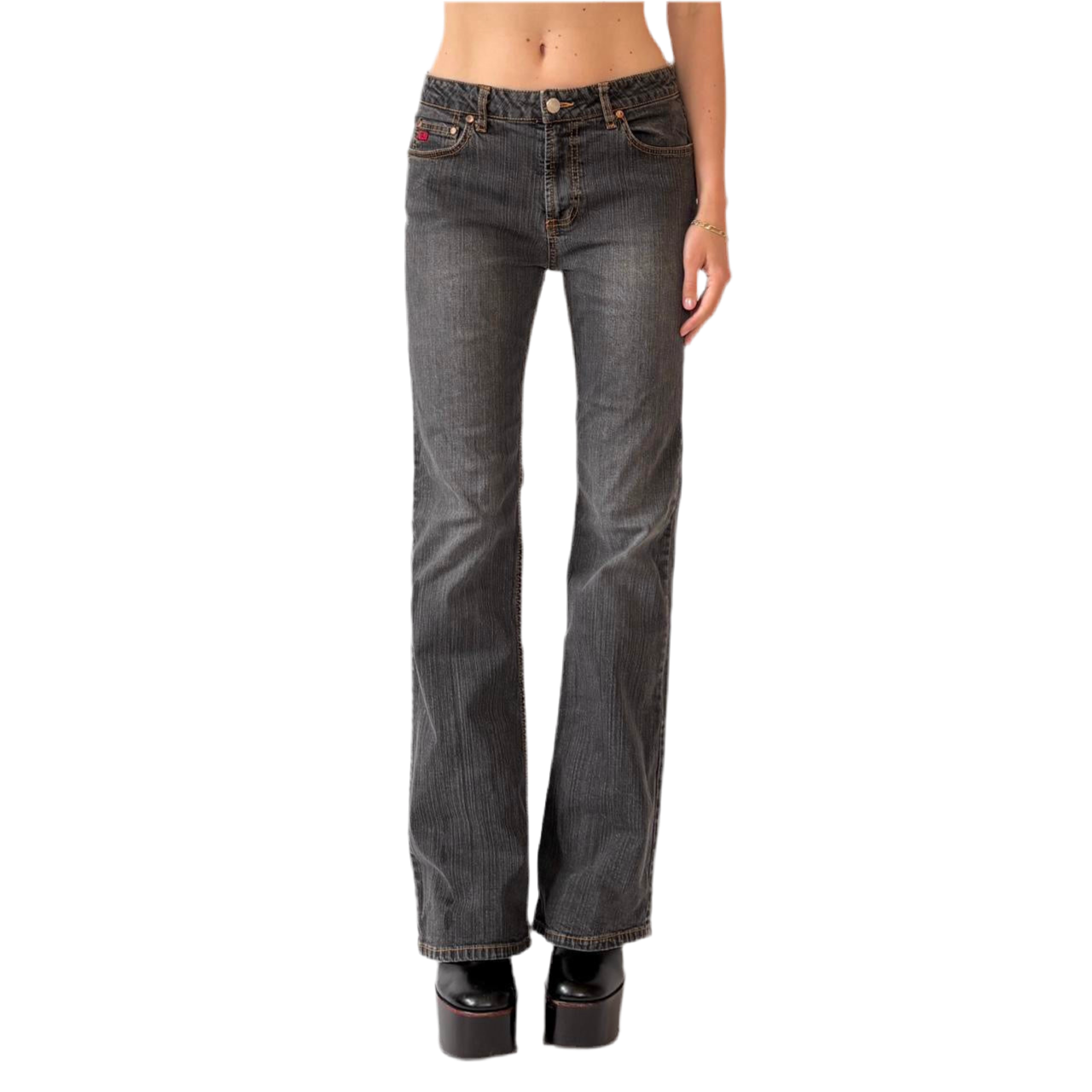 90s Gray Flare Jeans (S)