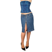 90s Calvin Klein Denim Zipper Skirt (M)
