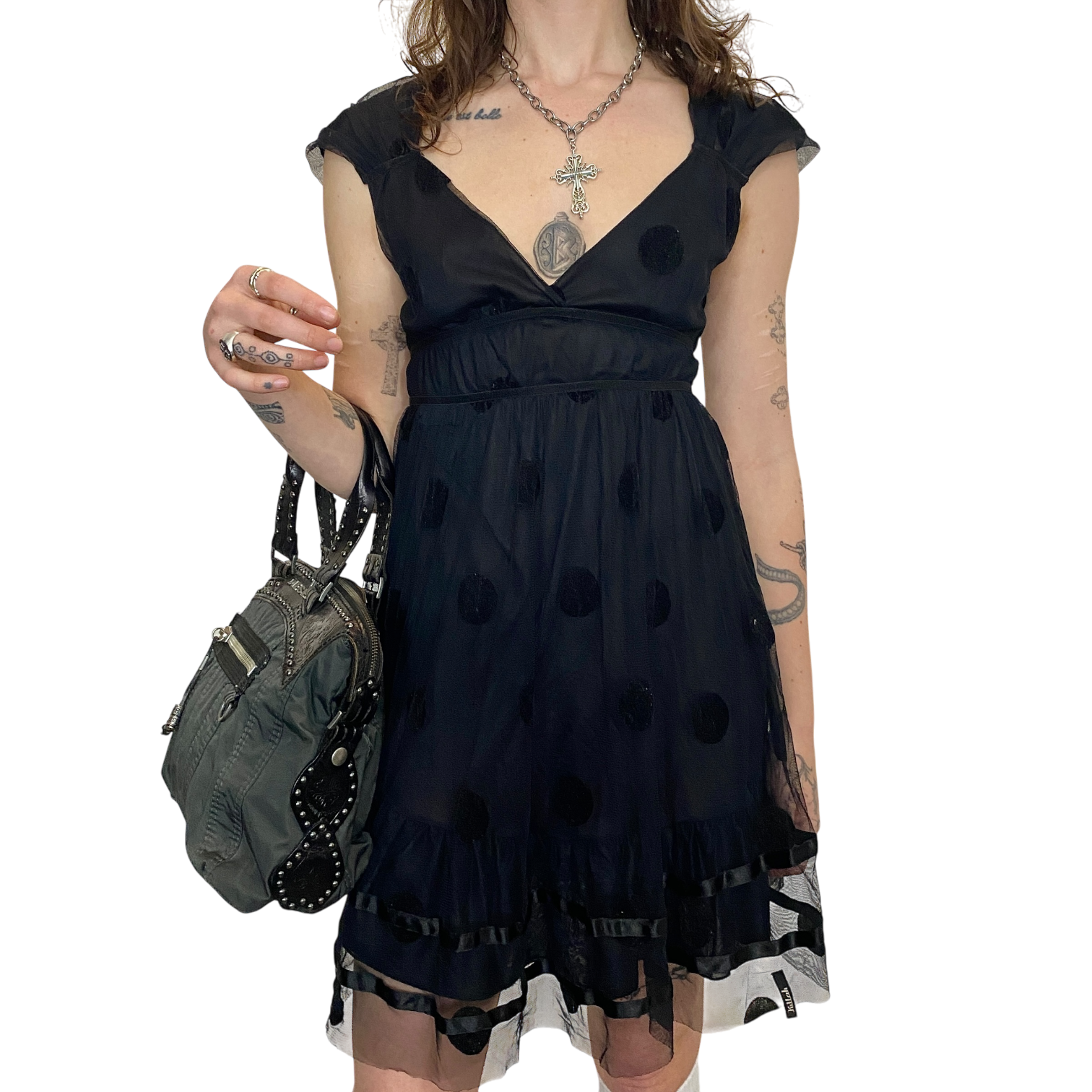 Vintage Miss Sixty Killah Polka Dot Mesh Dress (S)