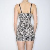 90s Sexy Leopard Print Bustier Dress (XS/S)