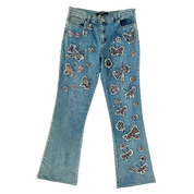 Beaded Butterfly Appliqué Jeans (M)