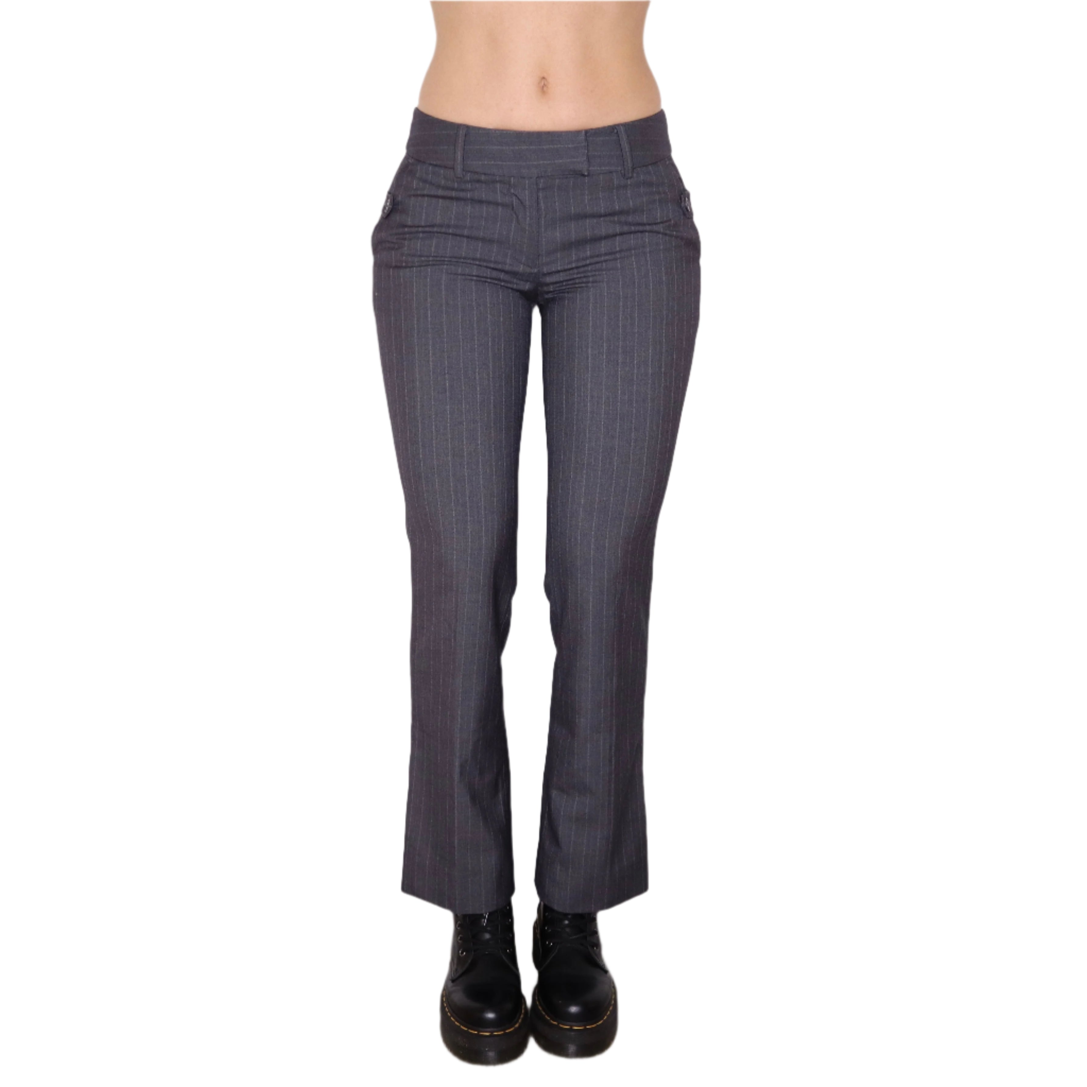Y2K Gray Pinstripe Dress Pants (S)