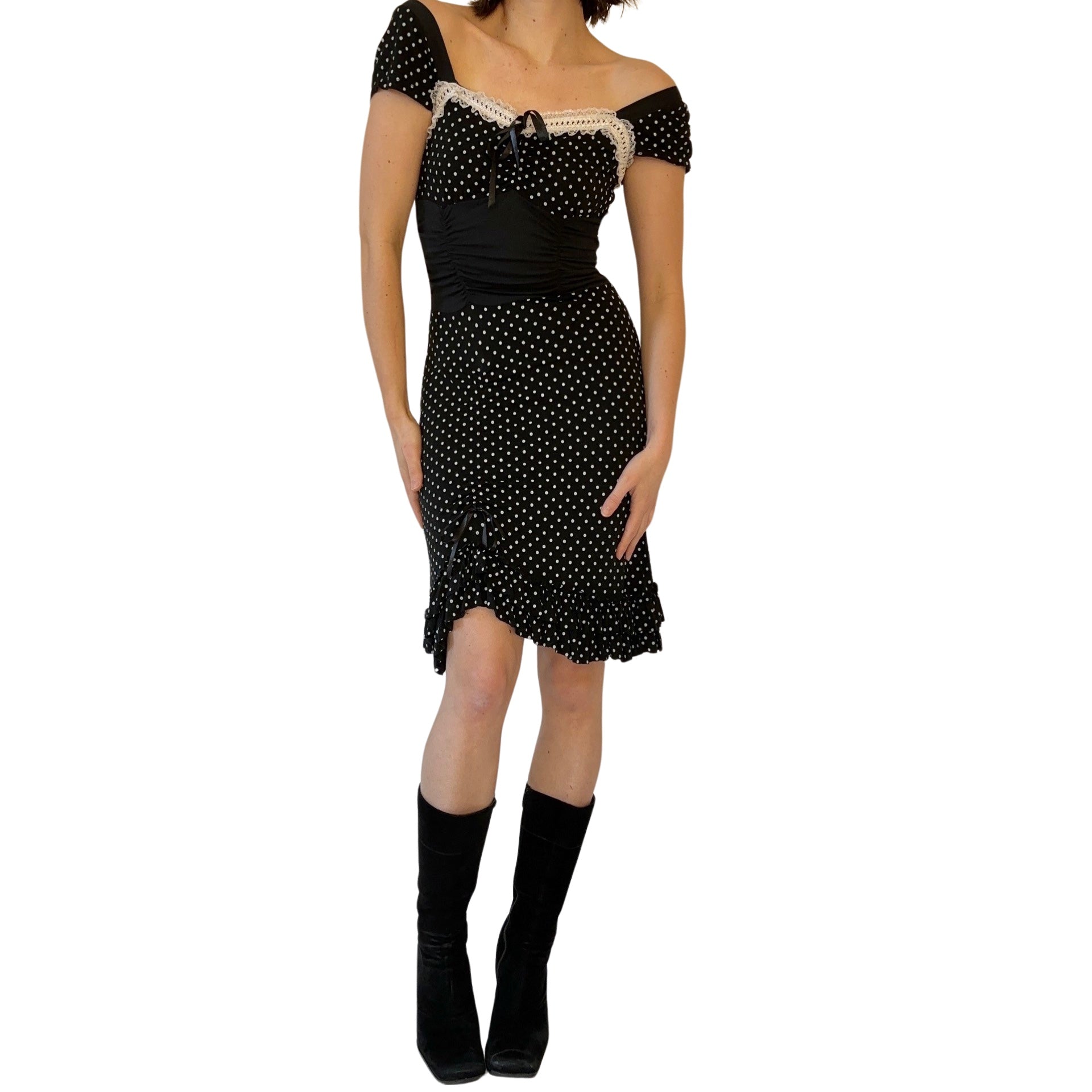 Blue Polka Dot Midi Dress by Prato
