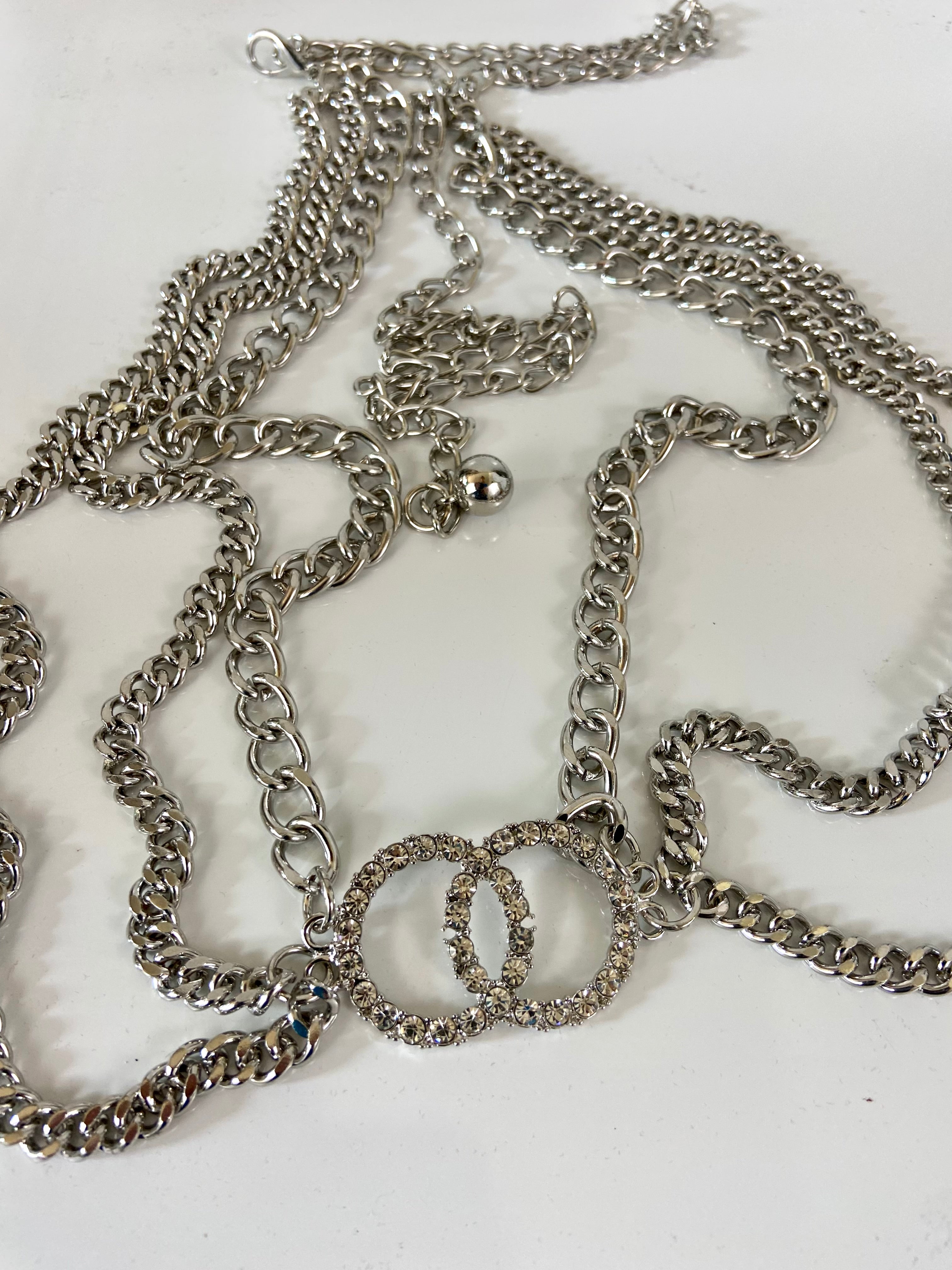 Rhinestone buckle & layered belt