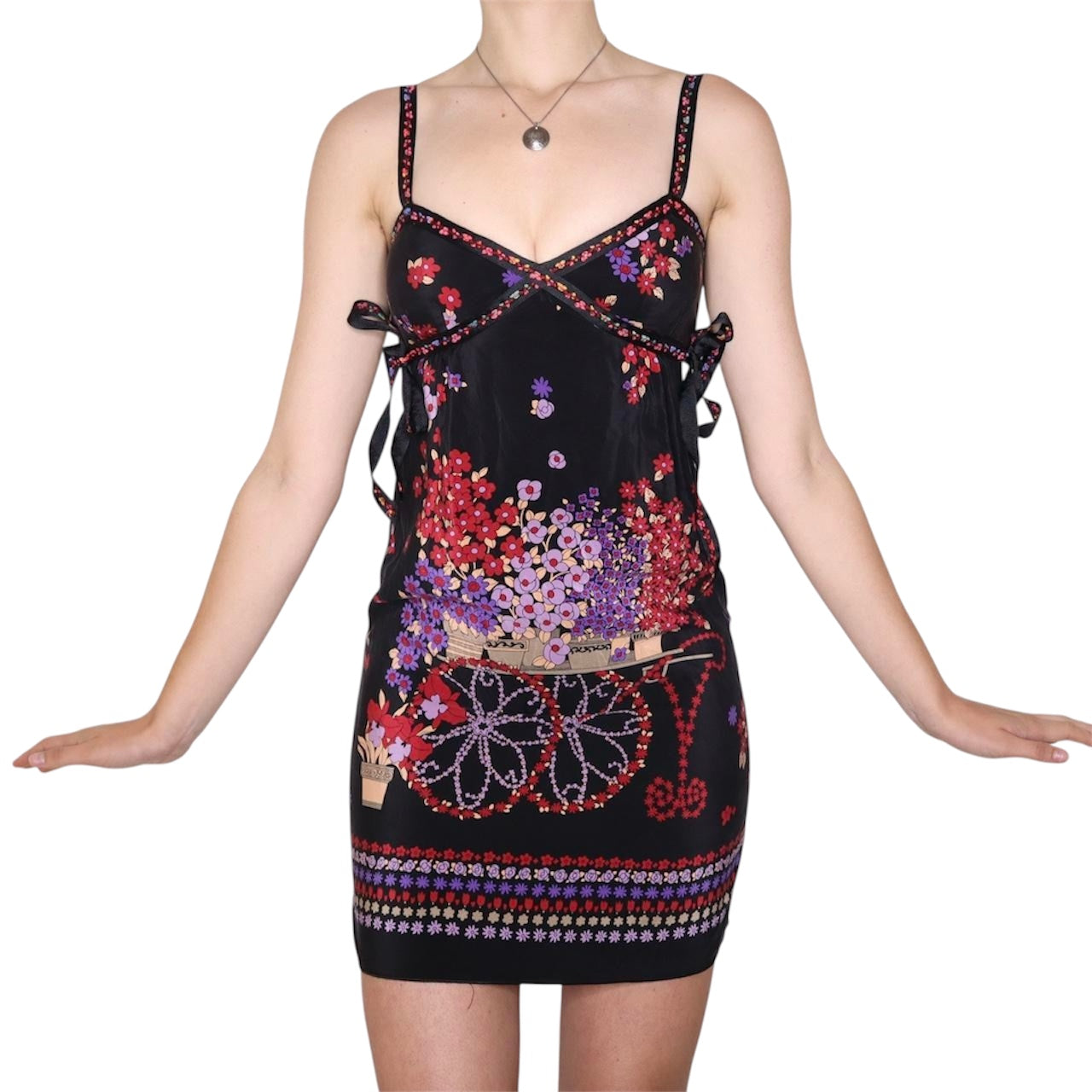 Y2K ANNA SUI Silk Floral Mini Dress (XS) – Holy Thrift