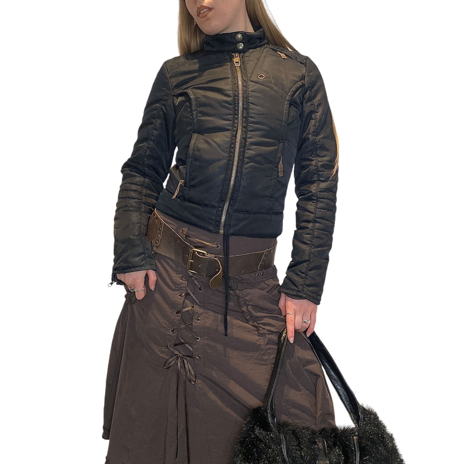 Miss Sixty Quilted Moto Jacket Coat (S)