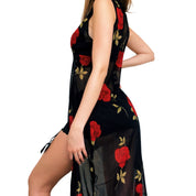 90s Sheer Rose Print Duster (S/M)