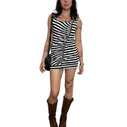 Vintage Miss Sixty Striped Mini Dress (XS/S)