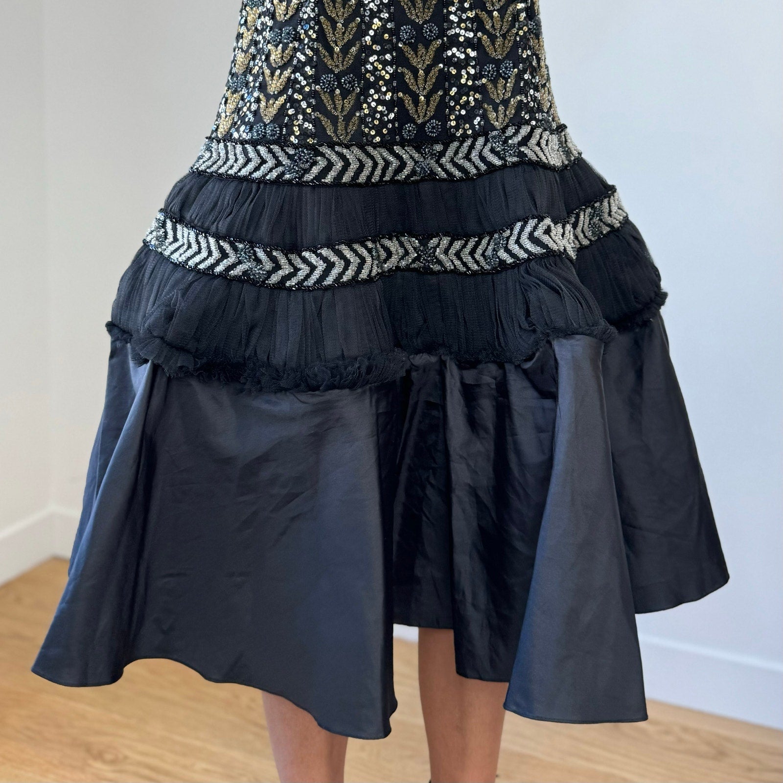 Vintage Italian Beaded Dress (M)