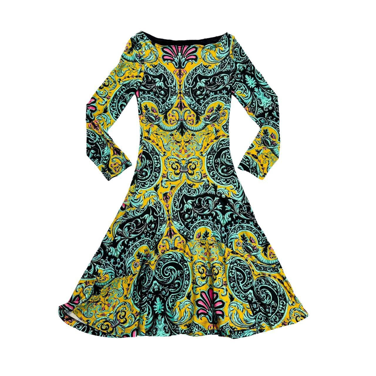 ワンピース Class Roberto cavalli floral dress Roberto Cavalli Baroque Floral Dress (XXS) – Holy Thrift