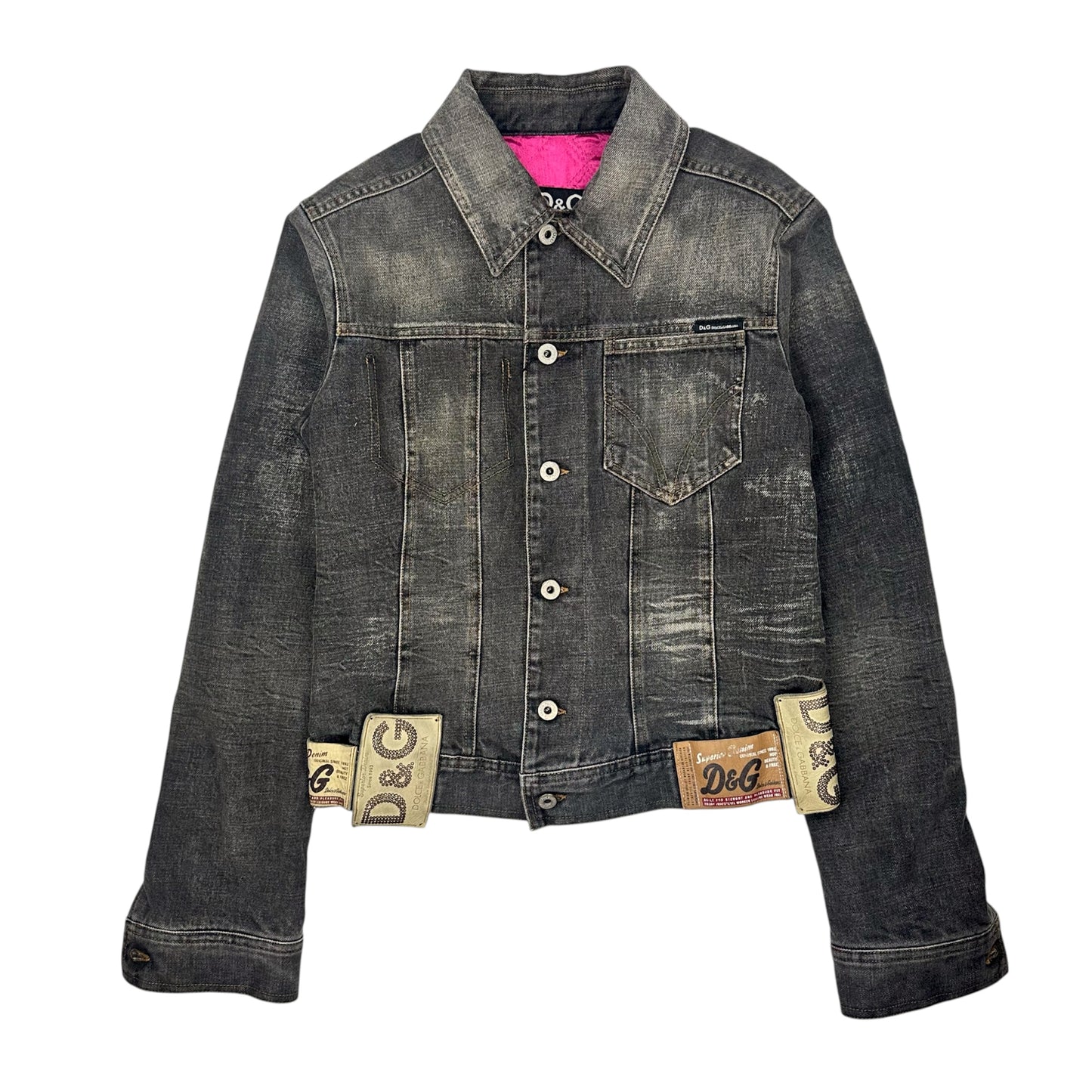 D&G Denim Jacket, Size S: Distinctive Camo Detail D&G Dolce