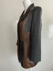 Black & Brown Leather Jacket (L)