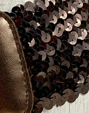 Bronzy stretchy sequins belt
