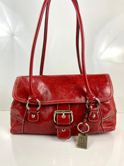 Red leather Giani Bernini purse