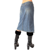 Y2K Denim Midi Skirt (S)