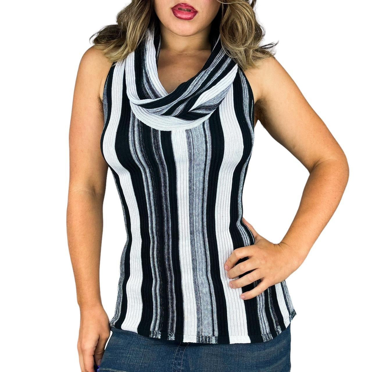 Silk Knit Cowl Neck Top (L)