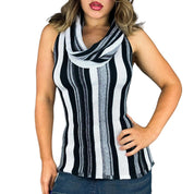Silk Knit Cowl Neck Top (L)