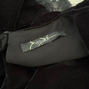 Vintage Italian Black Velvet Mini Dress (S)