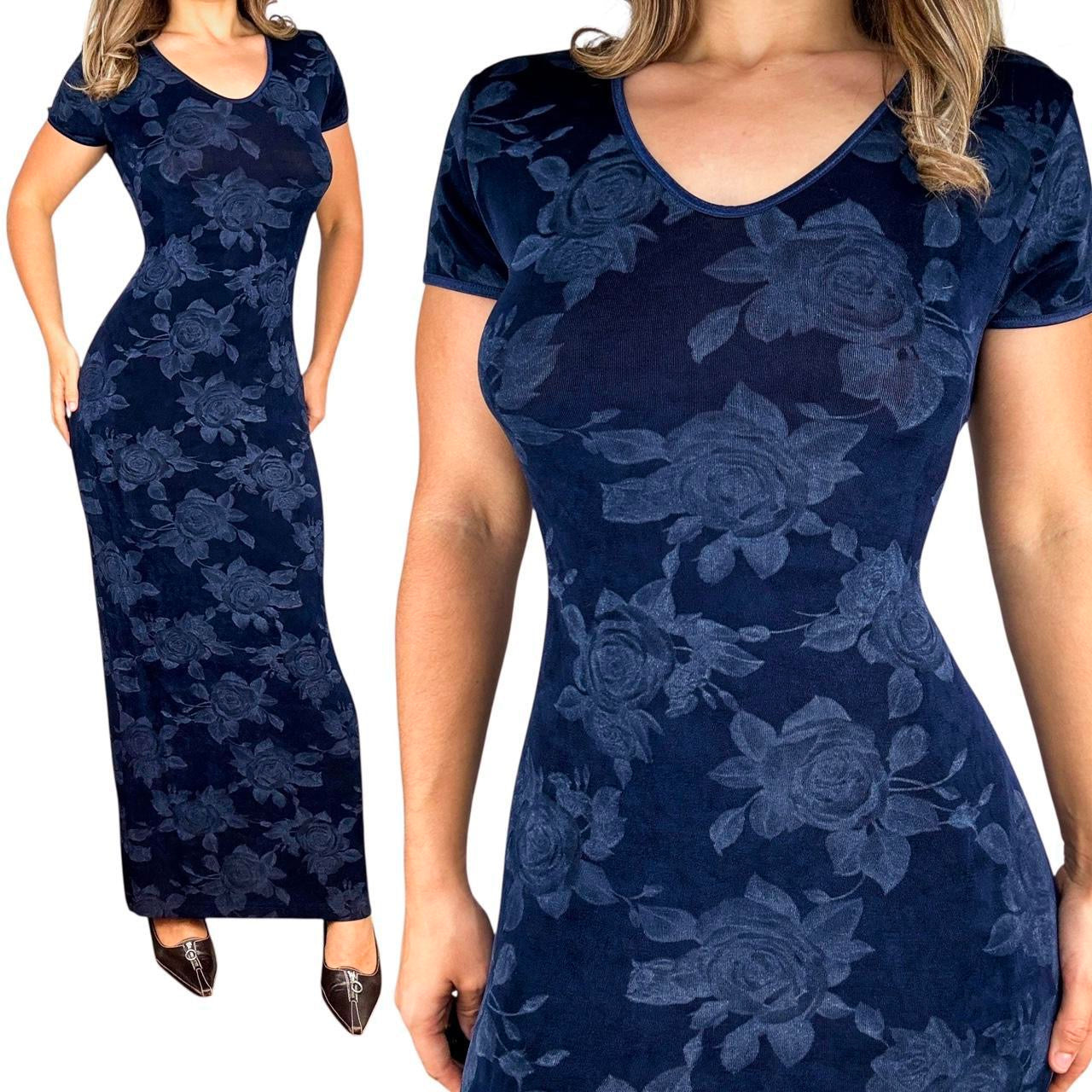 90s Slinky Floral Maxi Dress (L) 90s Slinky Floral Maxi Dress (L)