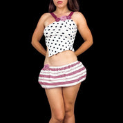 Striped Puffball Mini Skirt (XS)