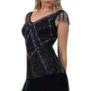 Sue Wong Gatsby Goth Midi Dress (S)