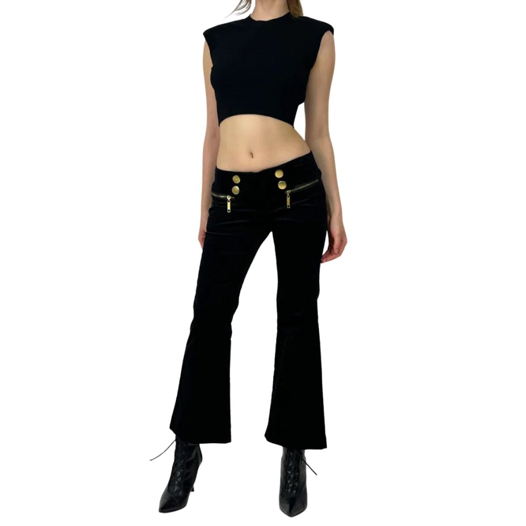 Sixties Velour Flare Pants