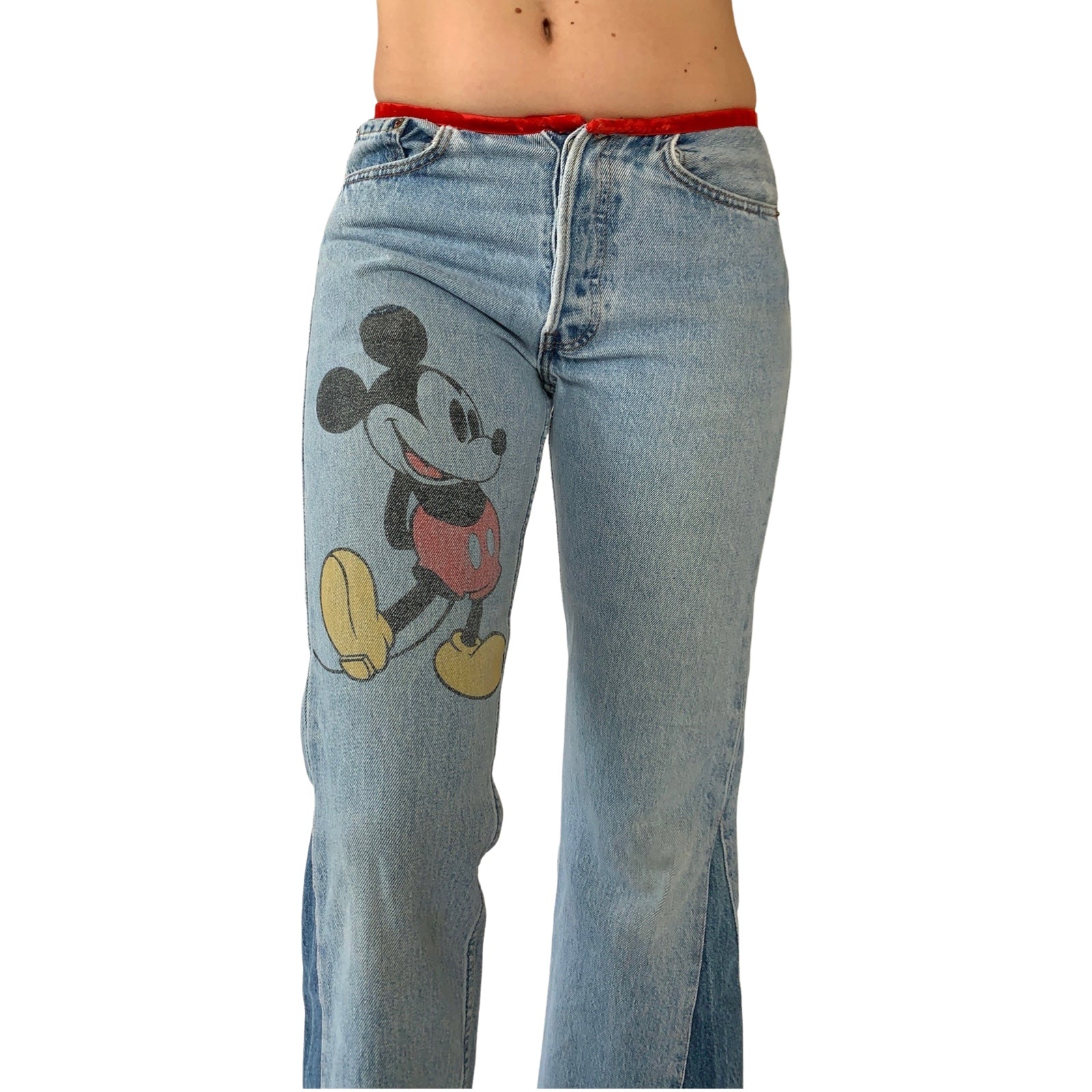 CandyStripper☆ MICKEY SARROUEL JEANS Reworked Mickey Jeans (XS) – Holy Thrift