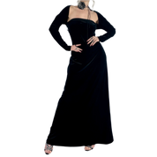 Vintage Velvety Maxi Dress + Bolero Set (M)