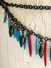 Red & blue chain belt