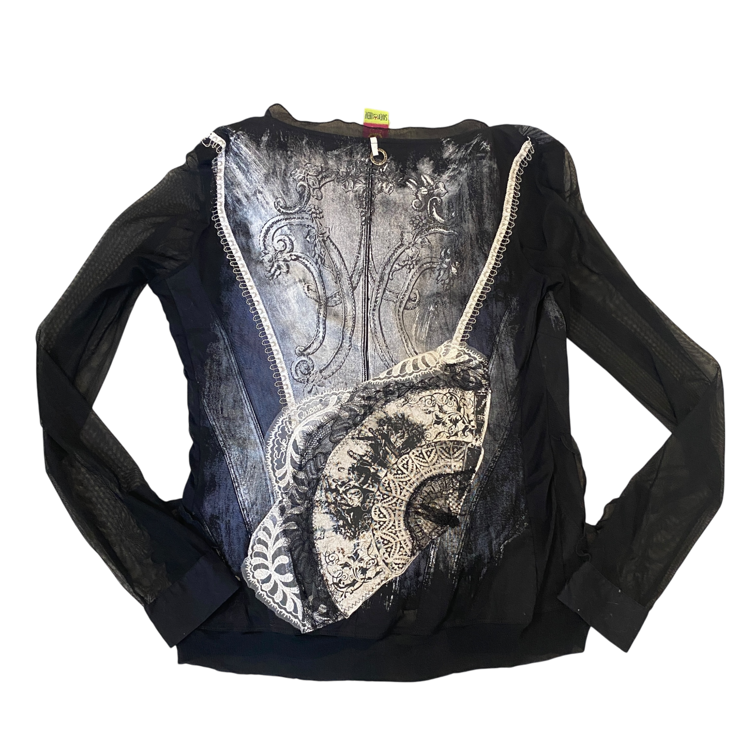 Vintage Save the Queen Gothic Mesh Top (L/XL)