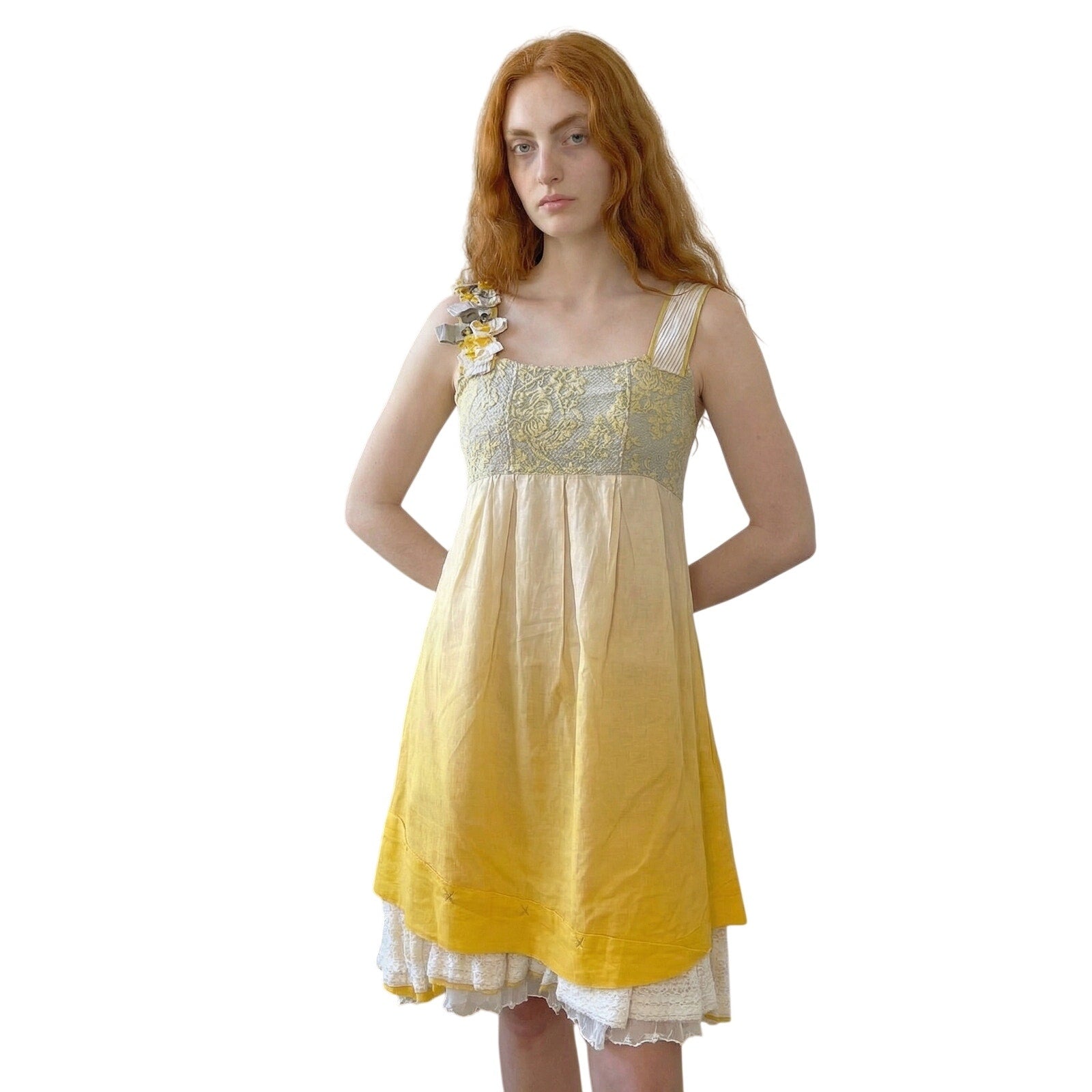 Vintage Yellow Ombre Mini Dress (S) – Holy Thrift