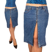 90s Calvin Klein Denim Zipper Skirt (M)