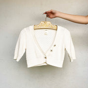 Creamy Cropped Knit Cardi Top (S)