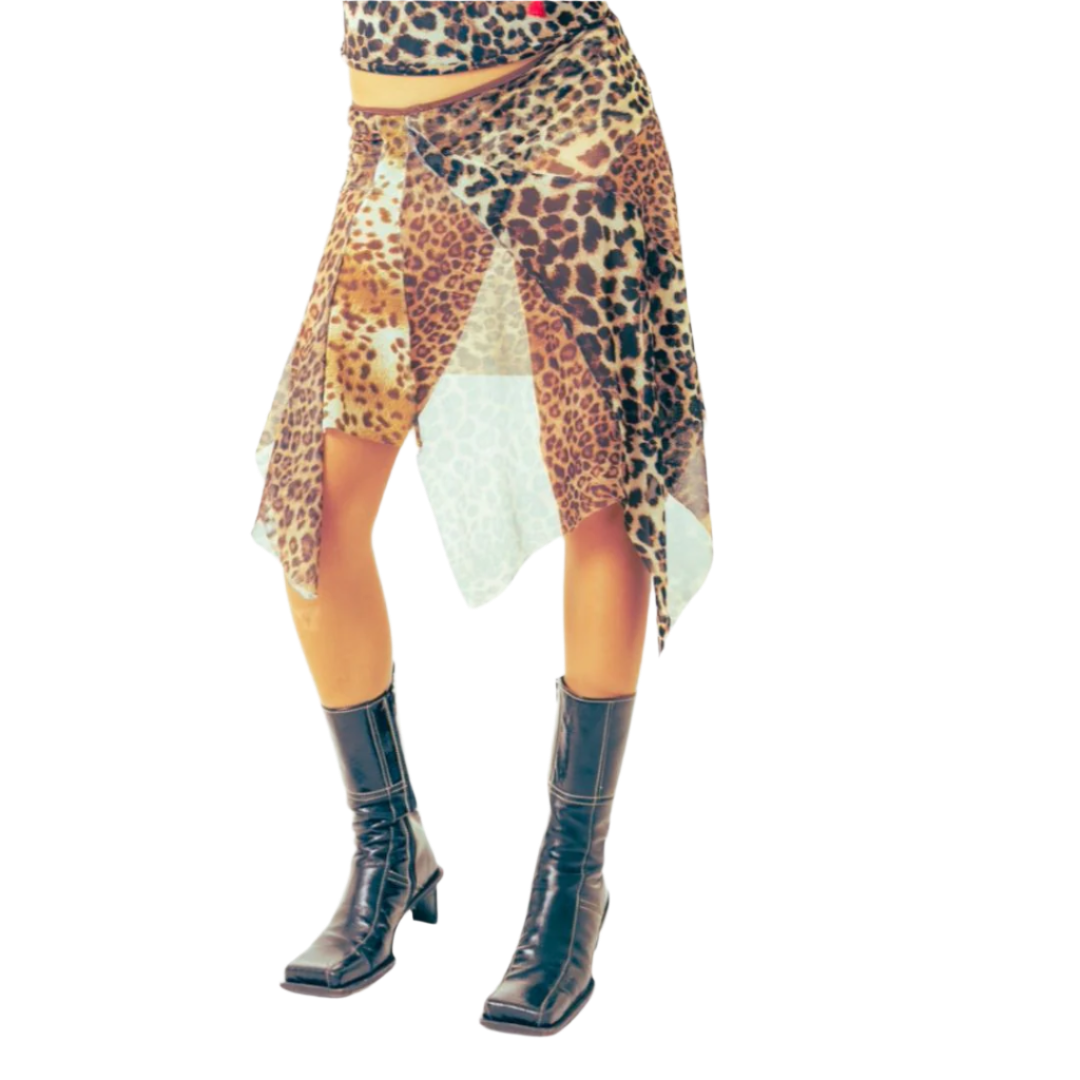 Leopard Patchwork Skirt (M)