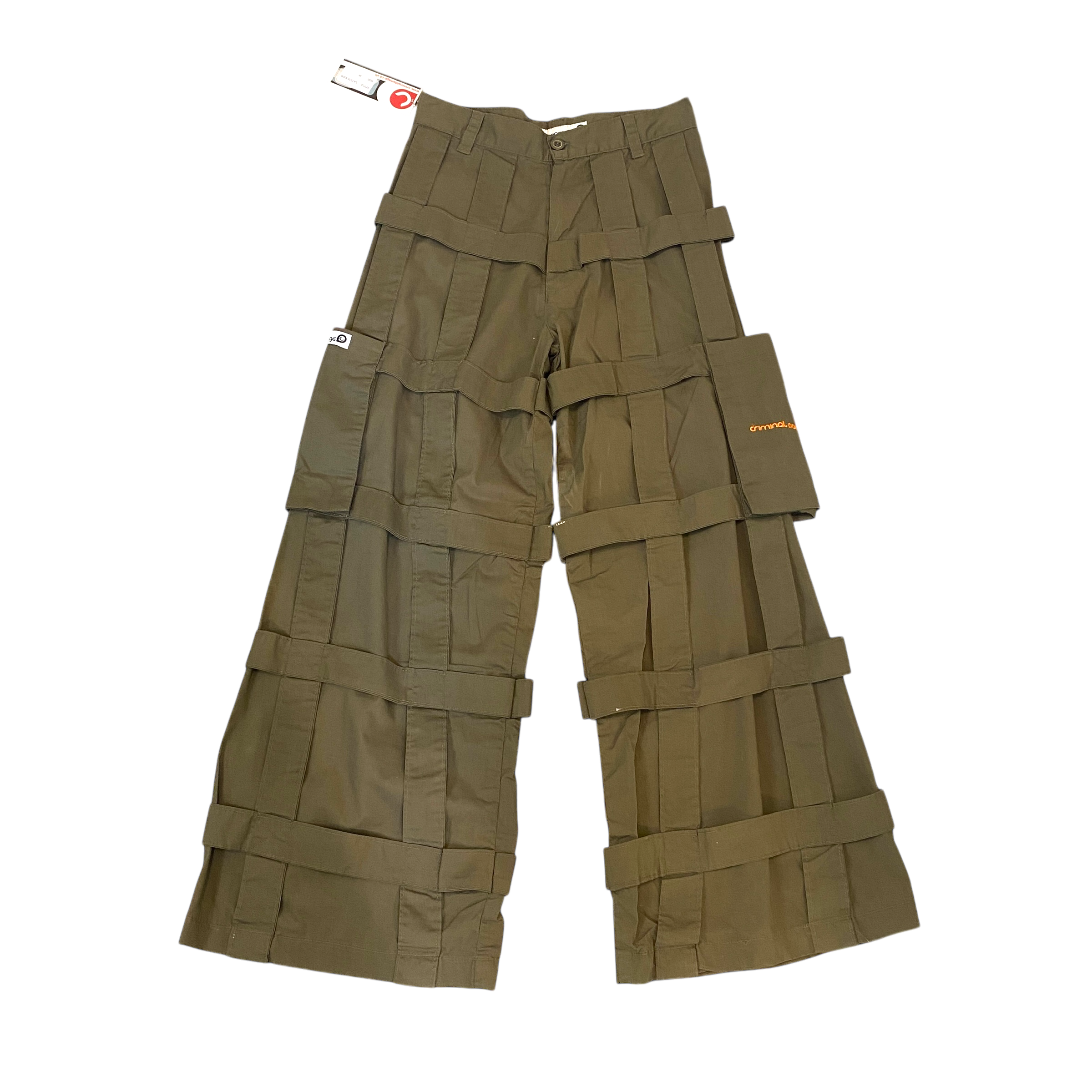 Vintage Khaki Lattice Criminal Damage Cargo Pants (XS)