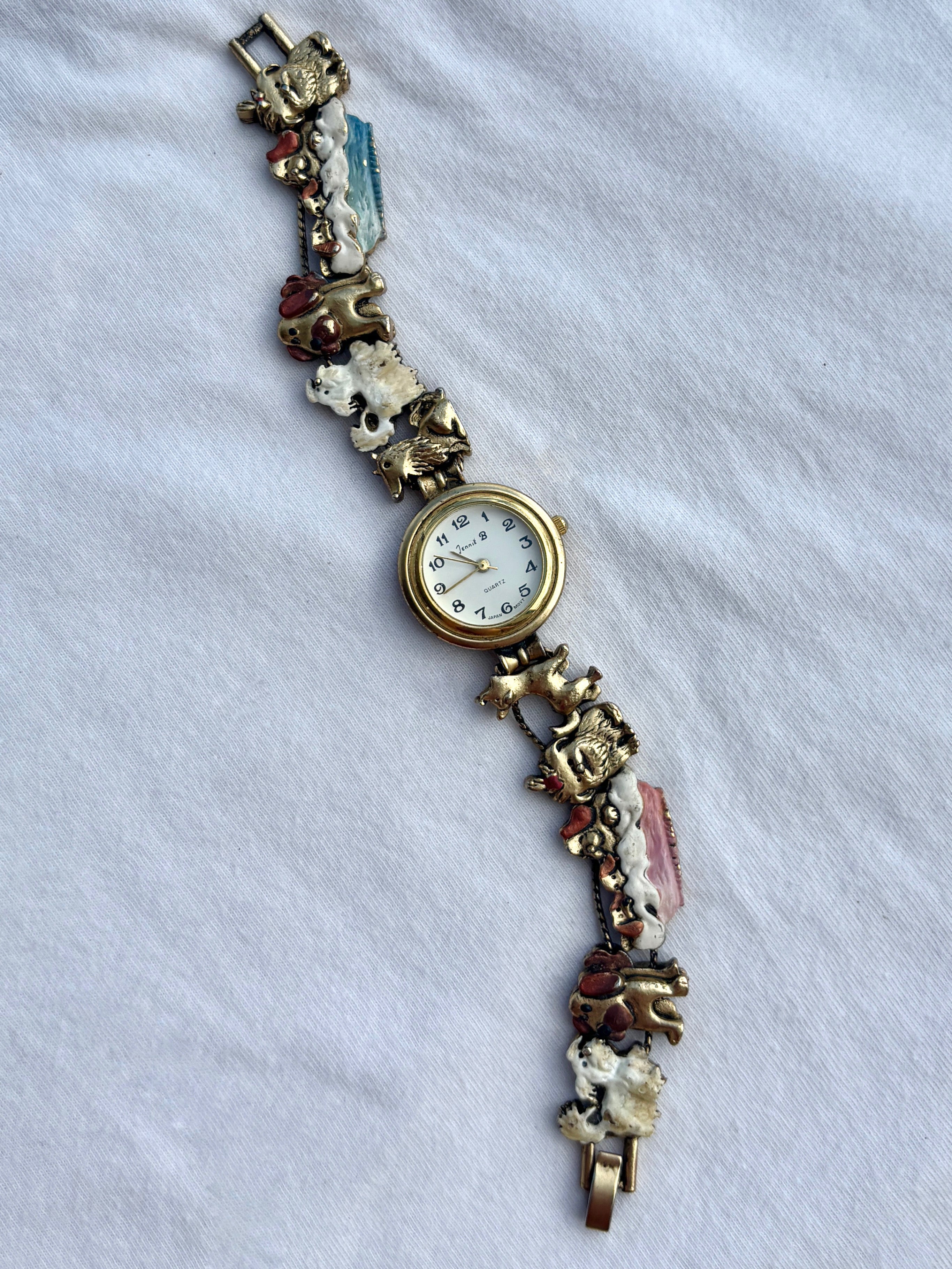 whimsical kitschy sliding puppy charms watch