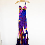 Caché Swirly Silk Maxi Dress (XS/S)