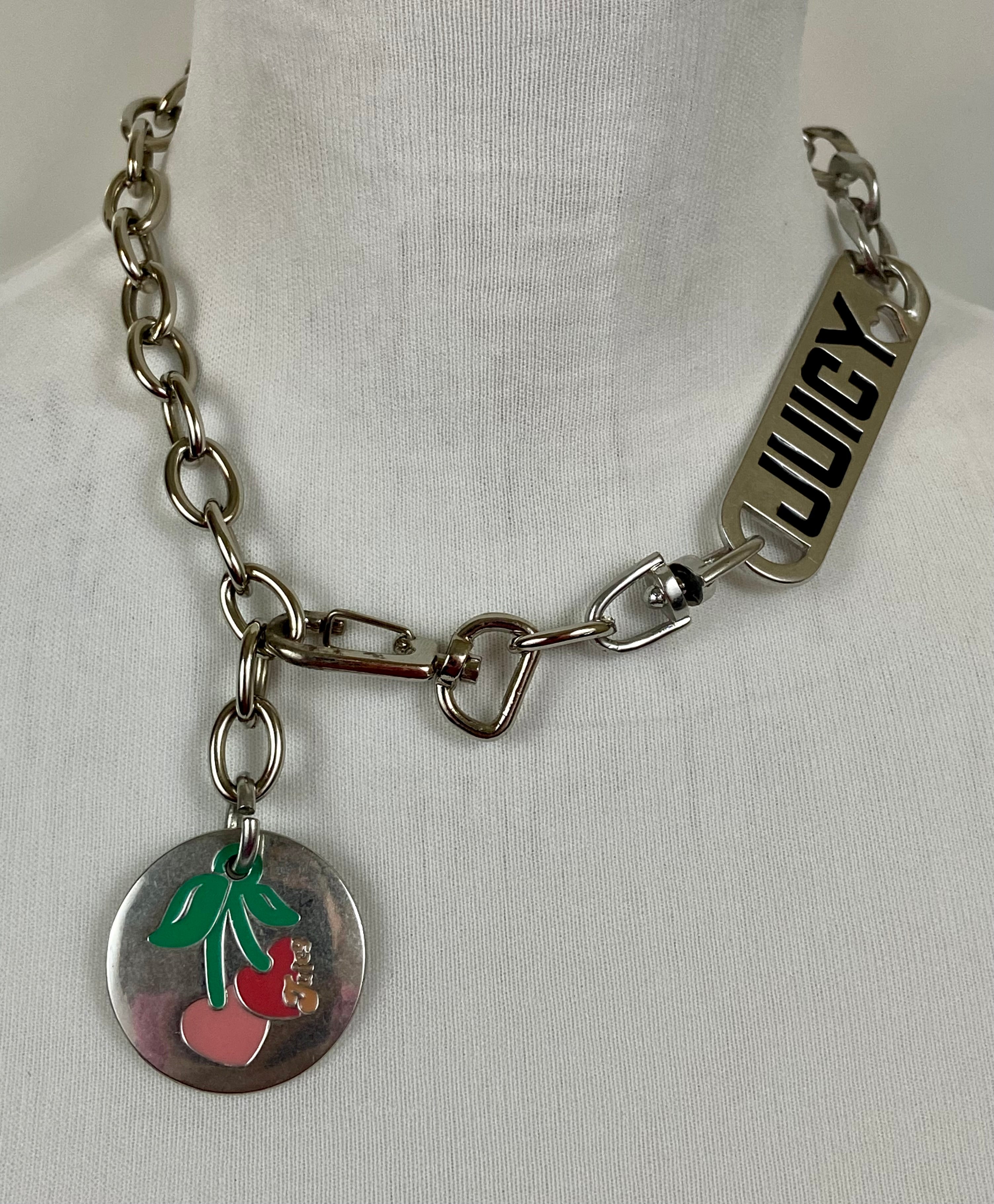 Reworked silver Juicy Couture choker