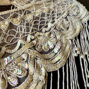 Vintage beaded Shawl with Rose Pattern