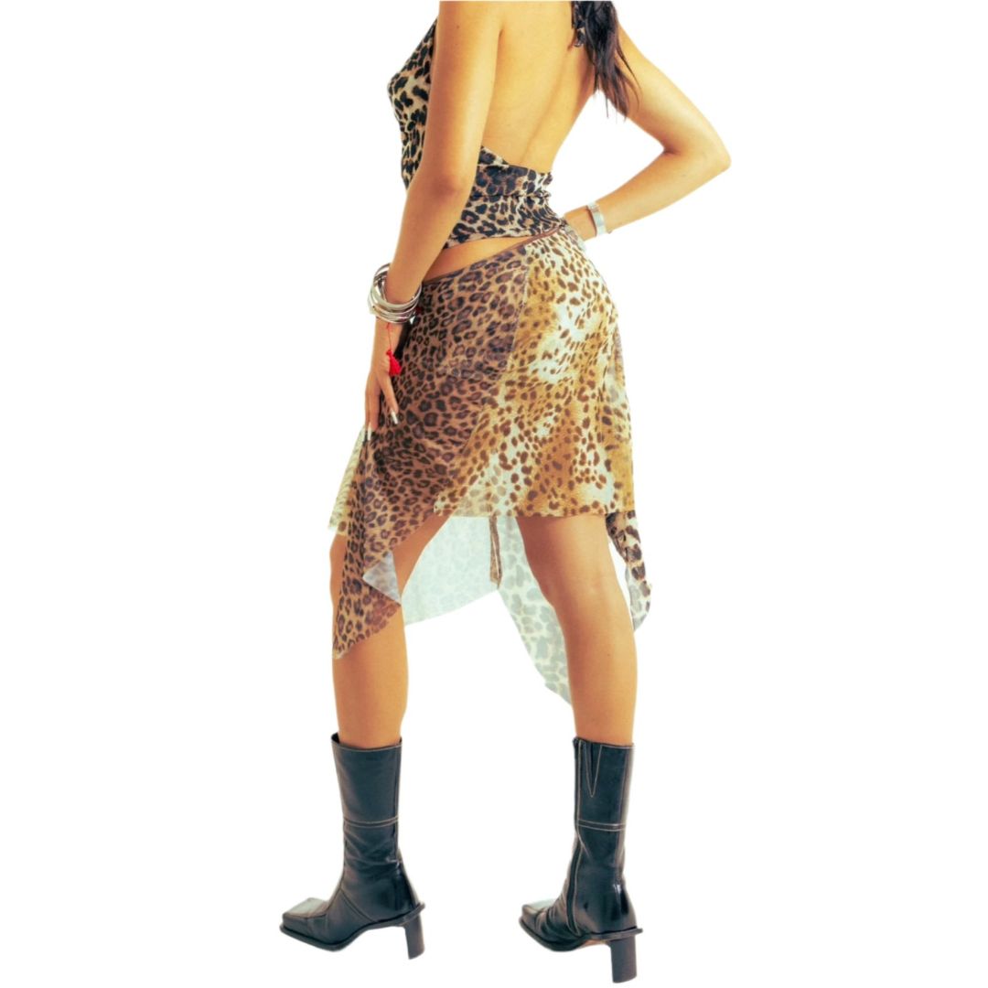 Leopard Patchwork Skirt (M)