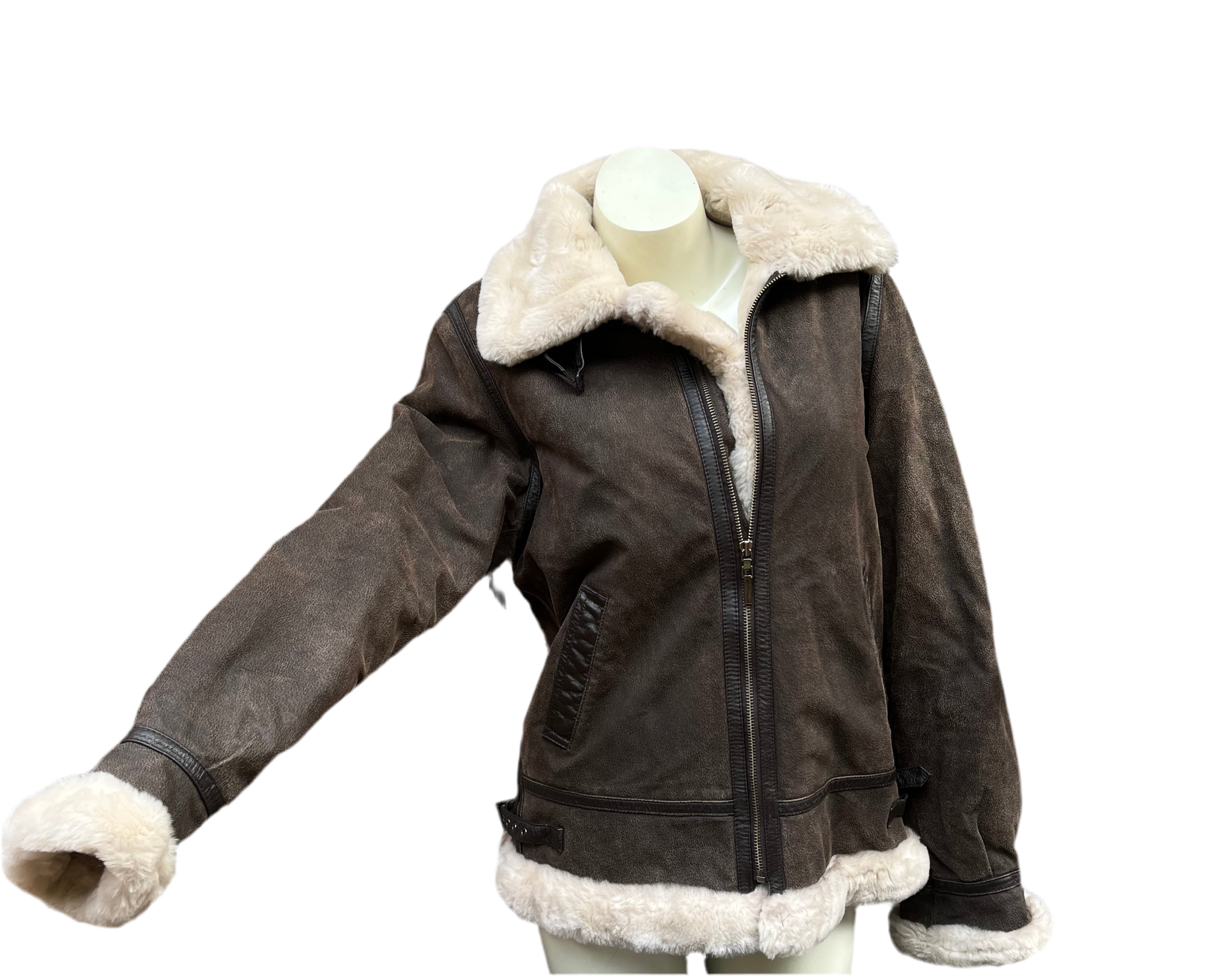 Two Way Buckle Leather Coat (S)