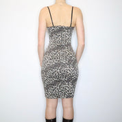 Y2K Sexy Bodycon Leopard Print Corset Dress (XS)
