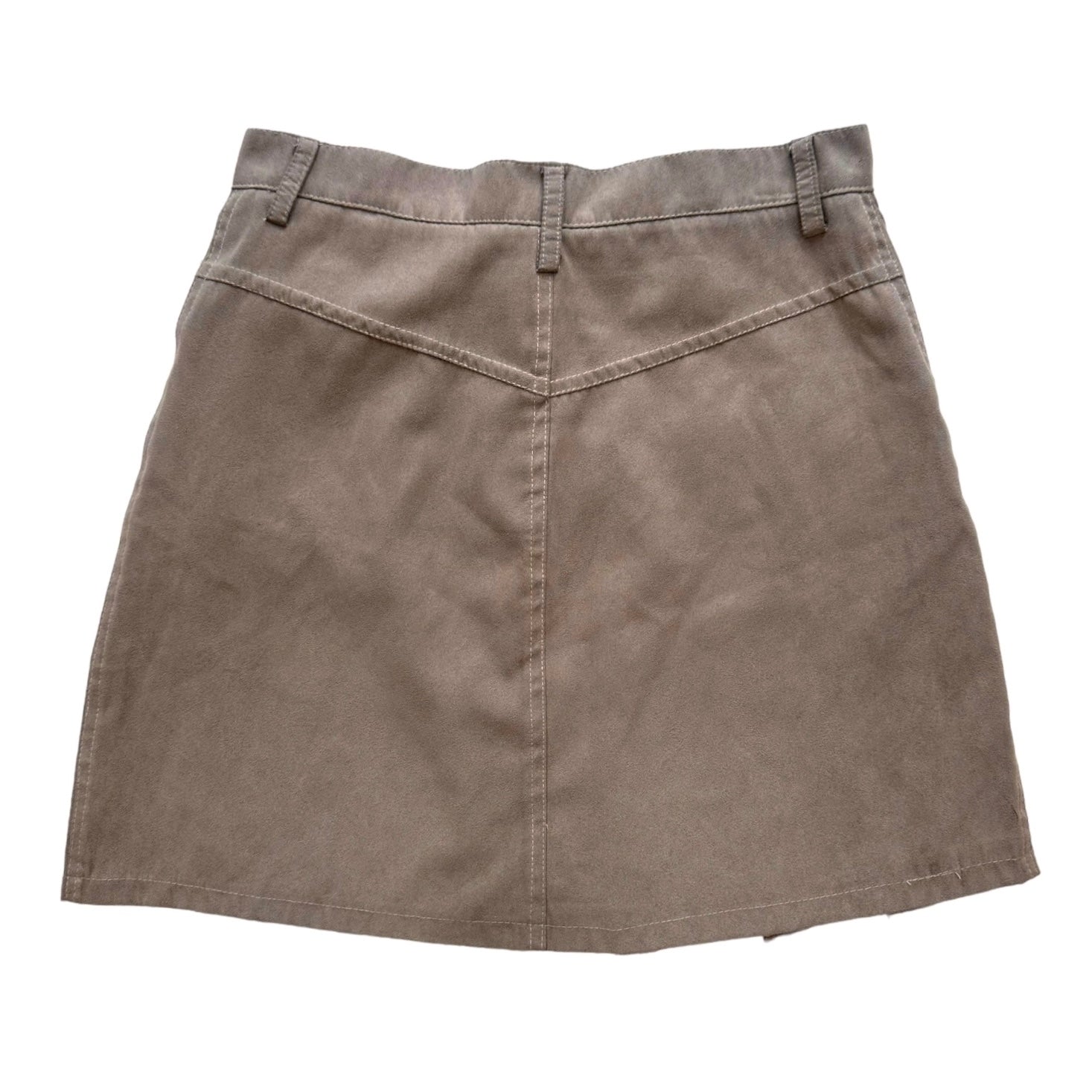 Pleated Faux Suede Miniskirt (XS)