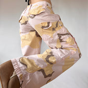Y2K Pink Camo Low Rise Cargos (S)
